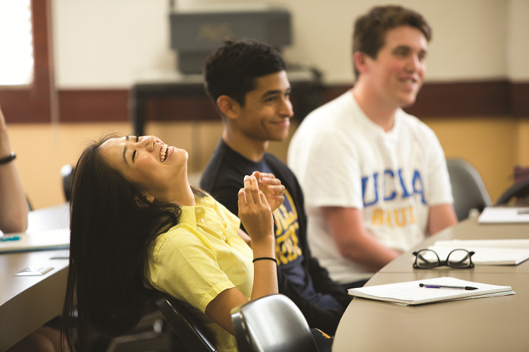 Picture of students laughing and engaging in UCLA Class.